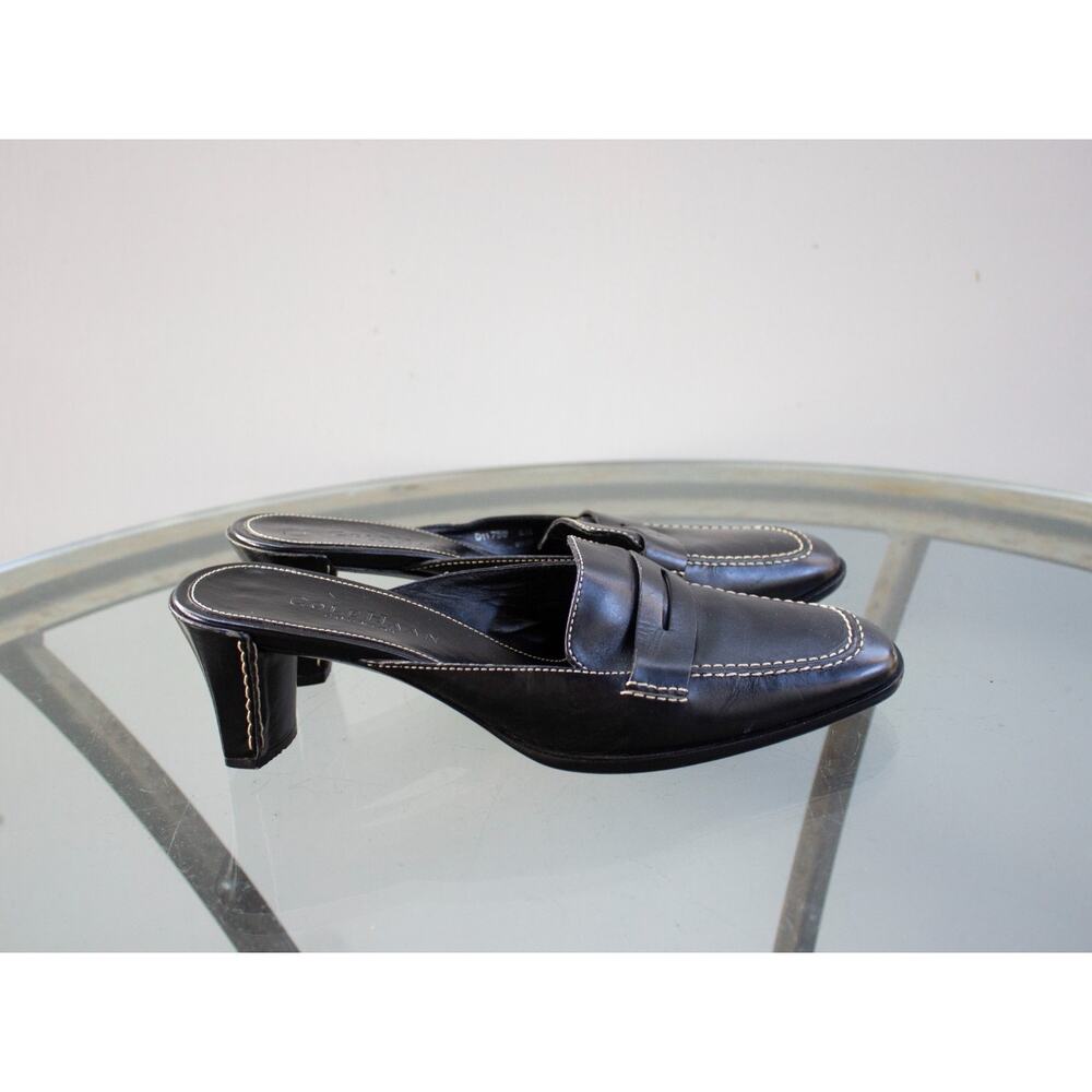 Vintage Cole Haan Women's 6.5B Slip-On Slide Mule Leather High Heel‎ Shoes $175